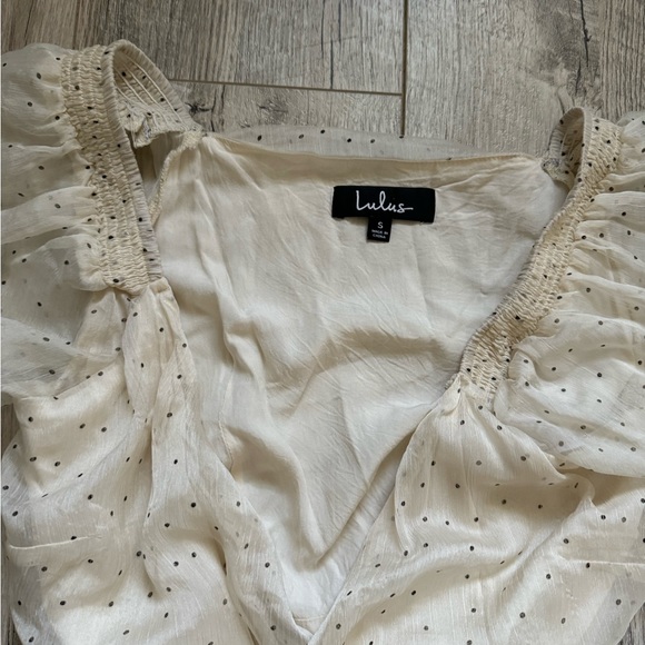 Lulus Black and White Polka-Dot Wrap Dress - Picture 2 of 4